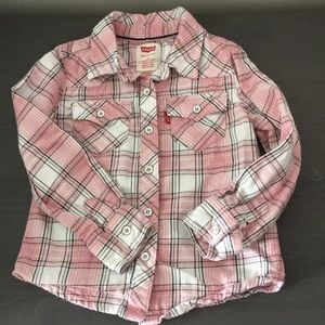 Levi’s Pink & White Flannel - Size 2T